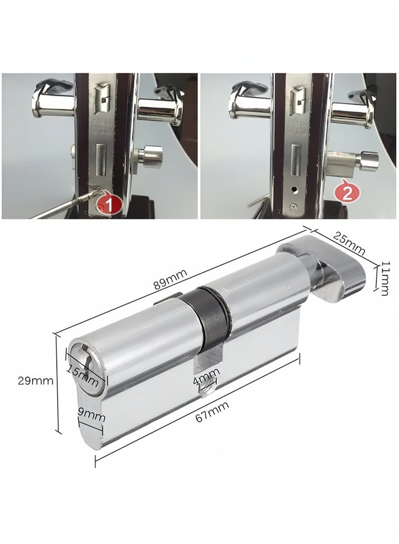 Baytak Cylinder Door Lock 70mm, Mechanical Iron Body Lock with 3 Keys for Room Door - Image 2